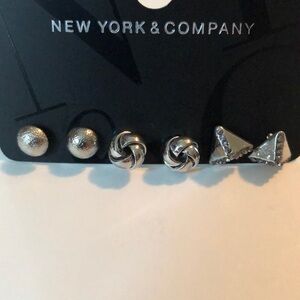 Set of 3 silver earrings- New York & Company